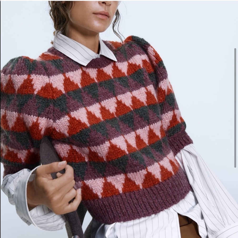 Zara mohair puff sleeve sweater